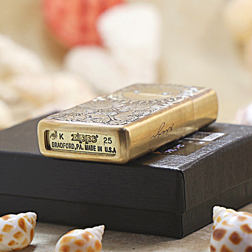 Zippo Exquisite 3D Carved Sunflower Design DS346