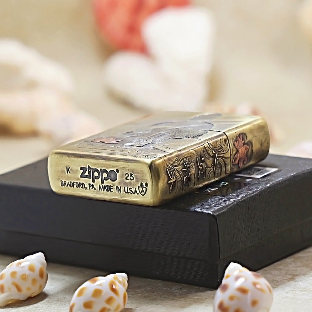 Zippo Armor Gold-Plated Buddhist Relief 162-DS383