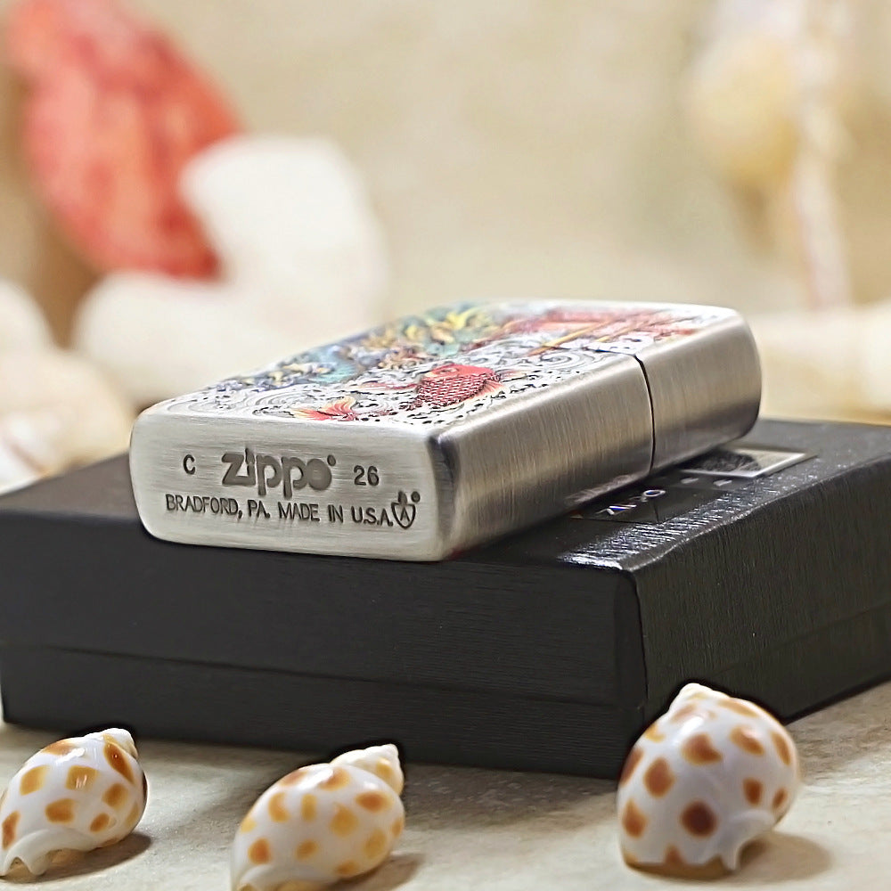 Zippo Painted Carp Leaping Over the Dragon's Gate 162-DS214