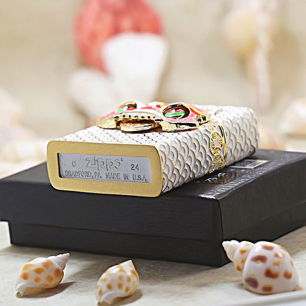 Zippo Gold-Plated Exquisite Pixiu Dance Artistic Shell 205-DS316