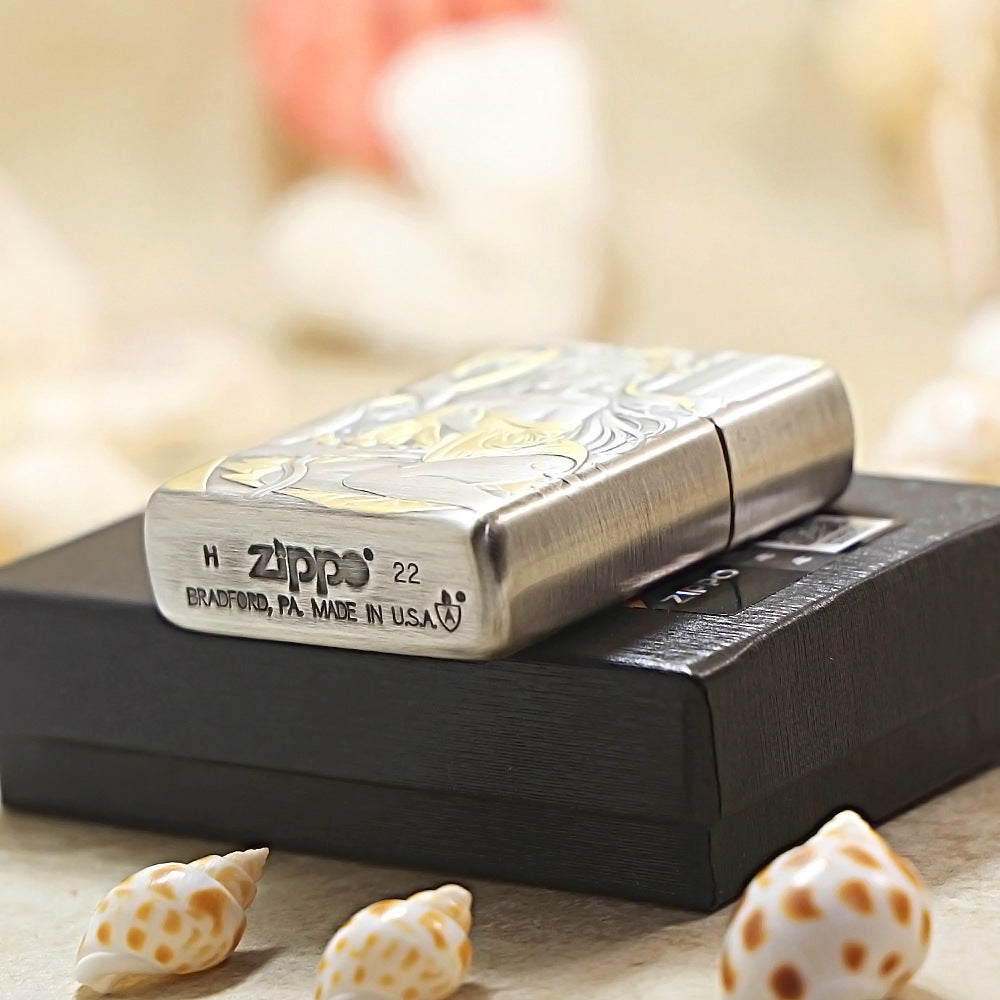Zippo Antique Silver-Plated– 3D Engraving - Beauty Series 162-DS199