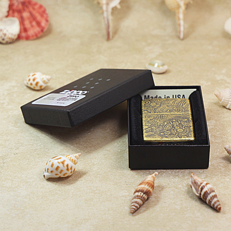 Zippo Antique Brass 'Space Ruins' Deep Carve - DS121