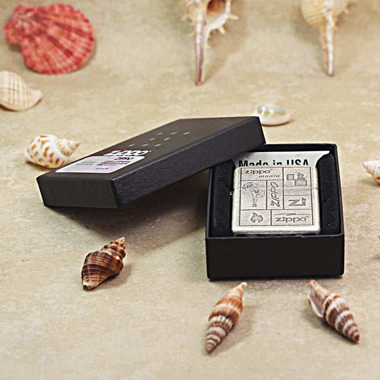 Zippo Antique Silver Classic Logo Evolution 205-DS90