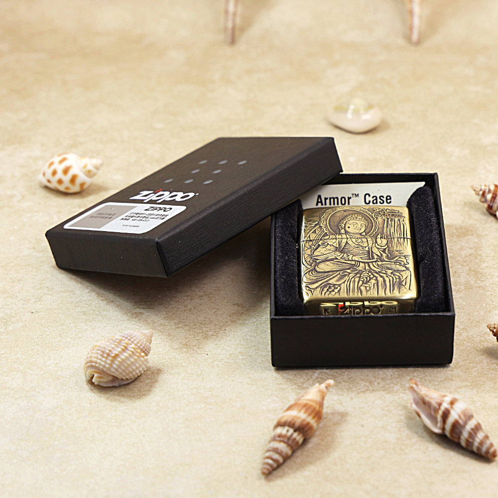 Zippo Armor Antique Brass 'Bodhisattva Enlightenment' - CC31