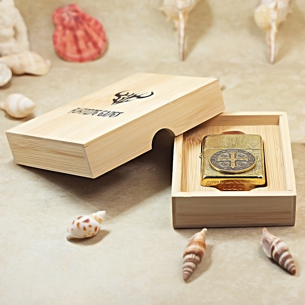 Zippo Armor Antique Brass 'Saint Benedict Medal' - CC03