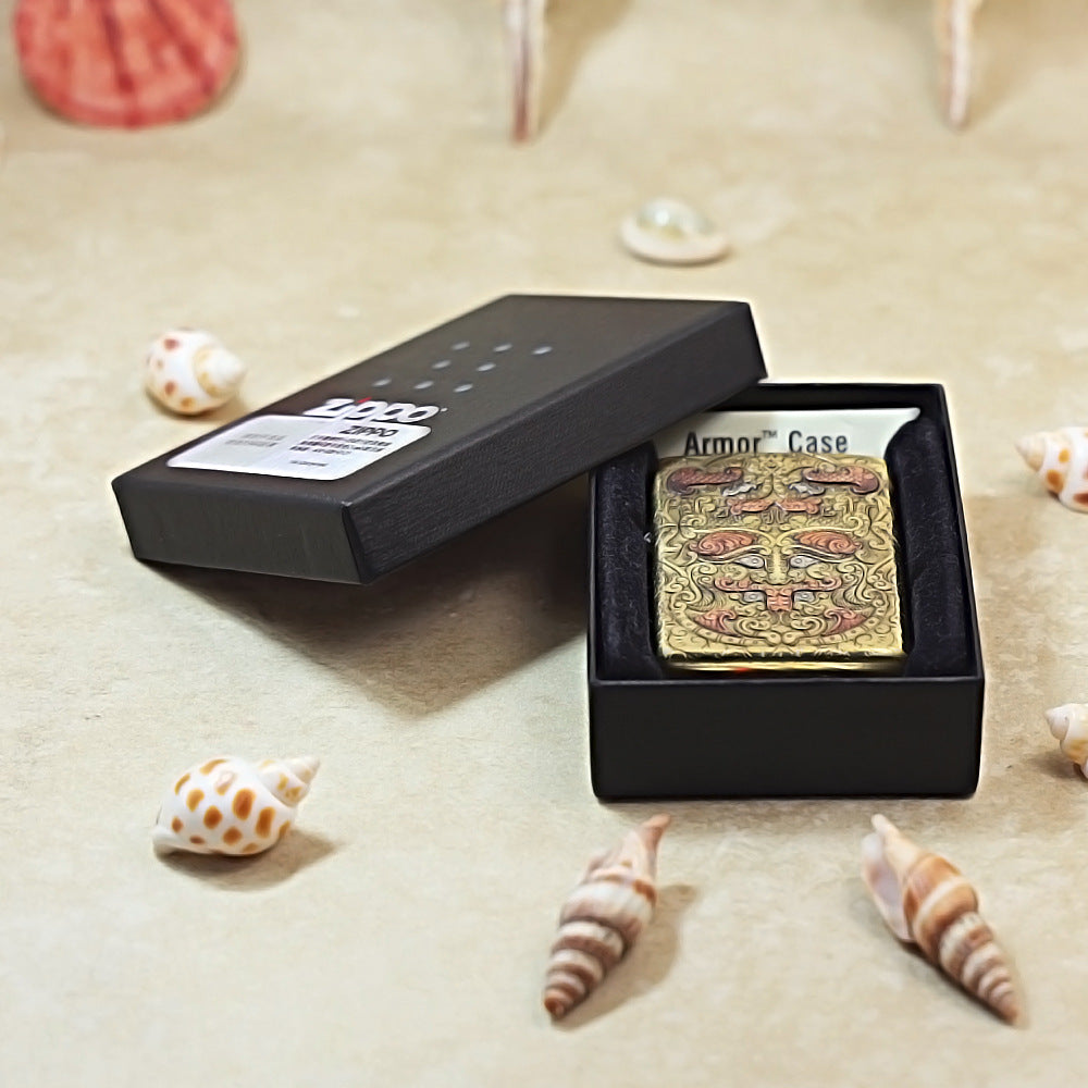 Zippo Armor Antique Brass Tao Tie Mask - CC61