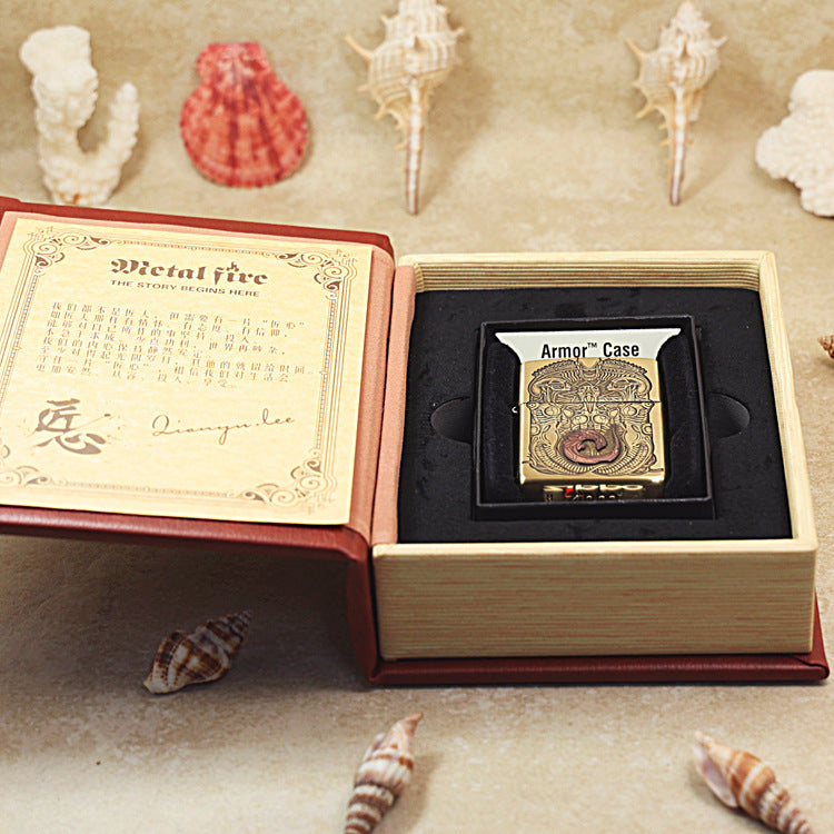 Zippo Armor High Polish Brass Biomechanical Alien - CC89