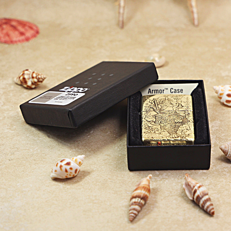 Zippo Armor High Polish Brass God of Wealth Zhao Gongming - CC82