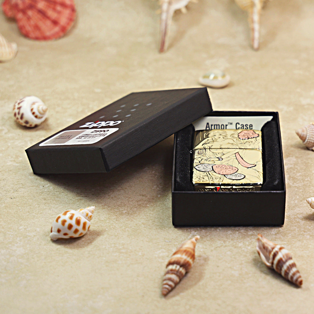 Zippo Armor High Polish Brass 'Lotus Goddess' - CC20