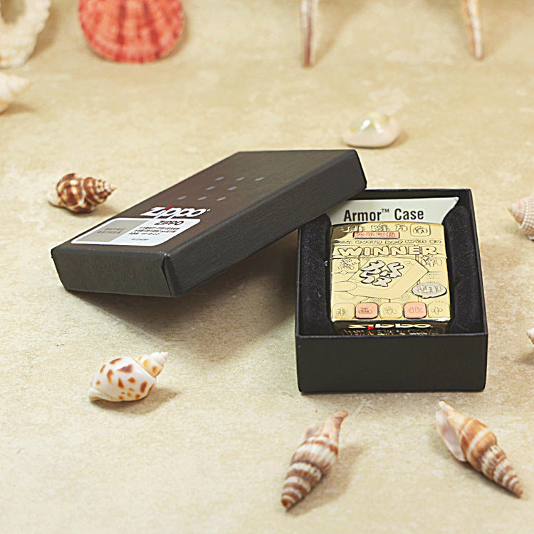 Zippo Heavy-duty Premium Shine Bronze 'Mahjong Winner' - CC24