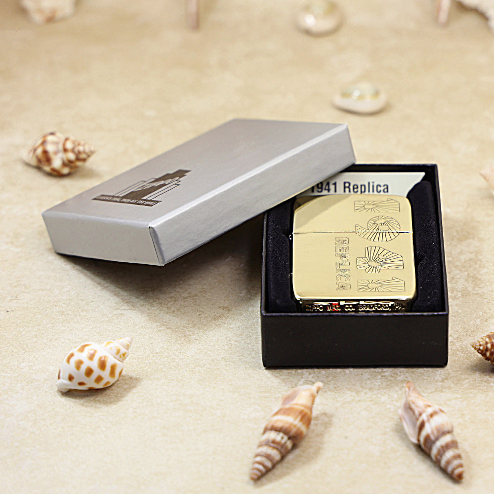 Zippo Brushed Brass 1941 Replica Engraved Number - CC107