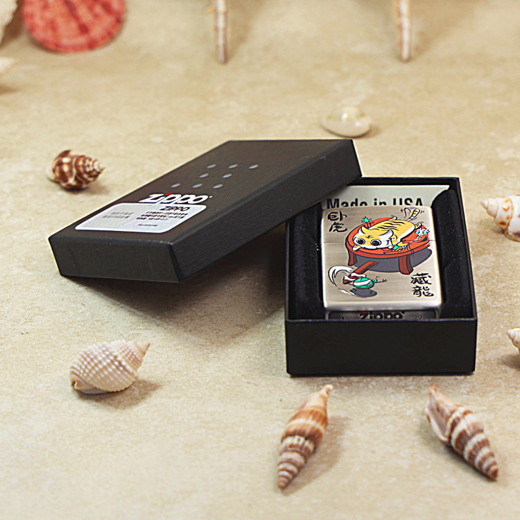 Zippo Brushed Smoked Chrome 'Crouching Tiger Hidden Dragon' - DS128