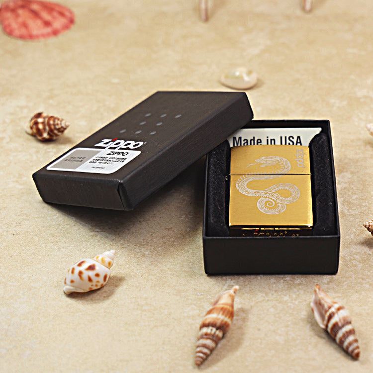 Zippo Brushed Snake Engraving - Animal Zodiac Series - DS106