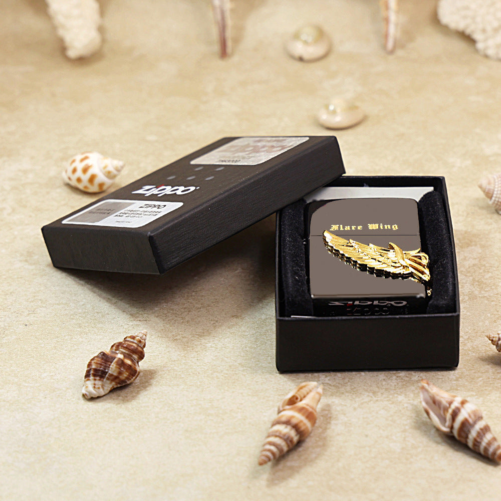 Zippo Flare Wing (Black Ice & Gold Wing) - JP28