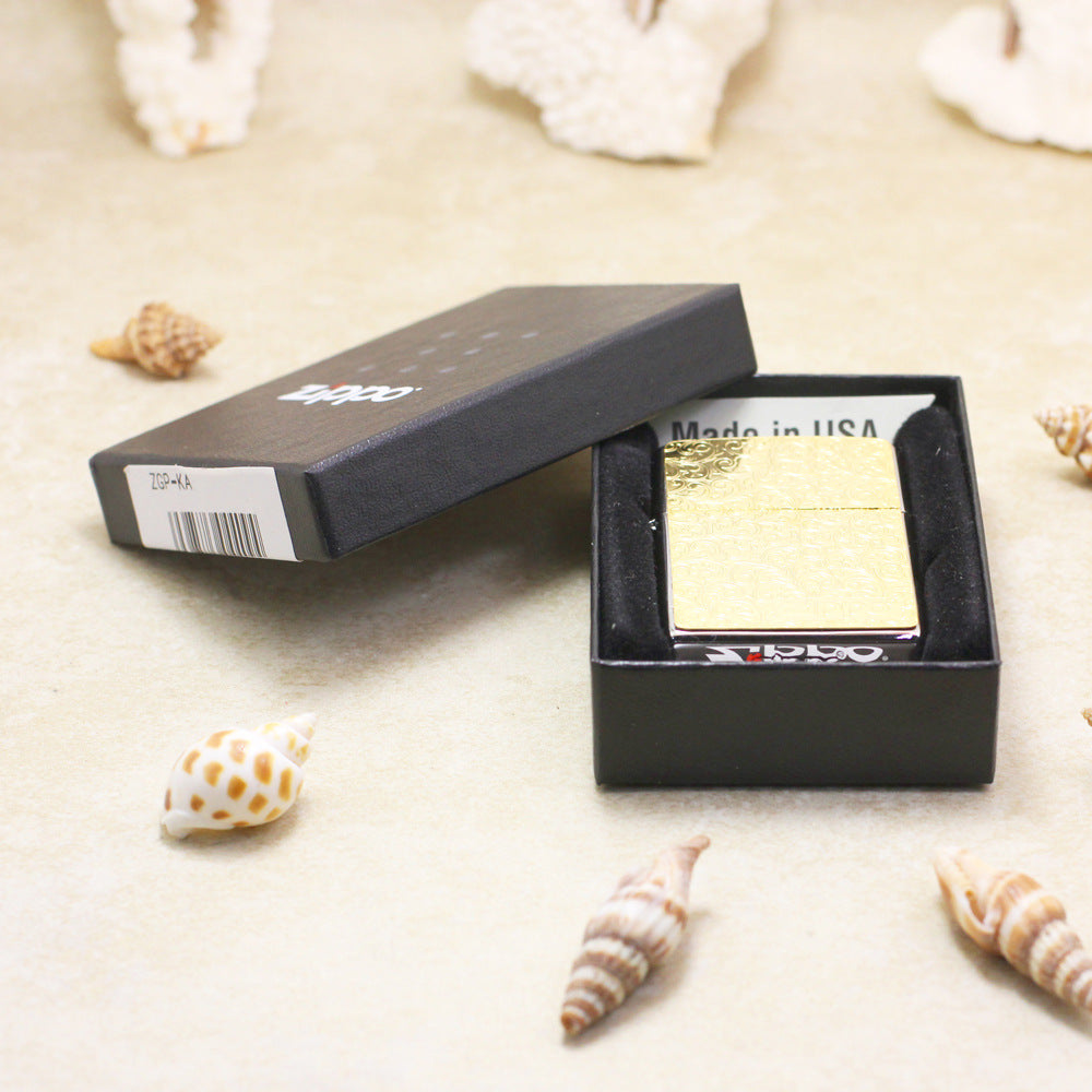 Zippo Gold Plate Double-Sided Floral Arabesque Emblem - JP66