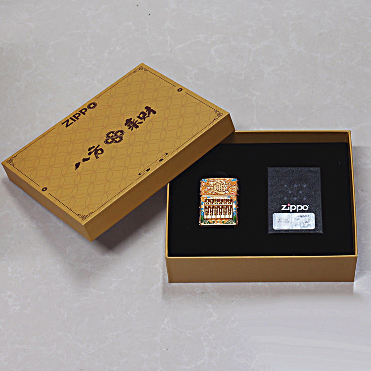 Zippo Solid 3d-embossed Gold Abacus and Bringing in Riches Medallion - CM05