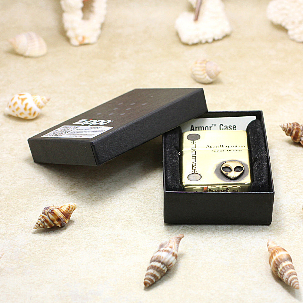 Zippo High Polish Brass Alien Organism Emblem - CC148