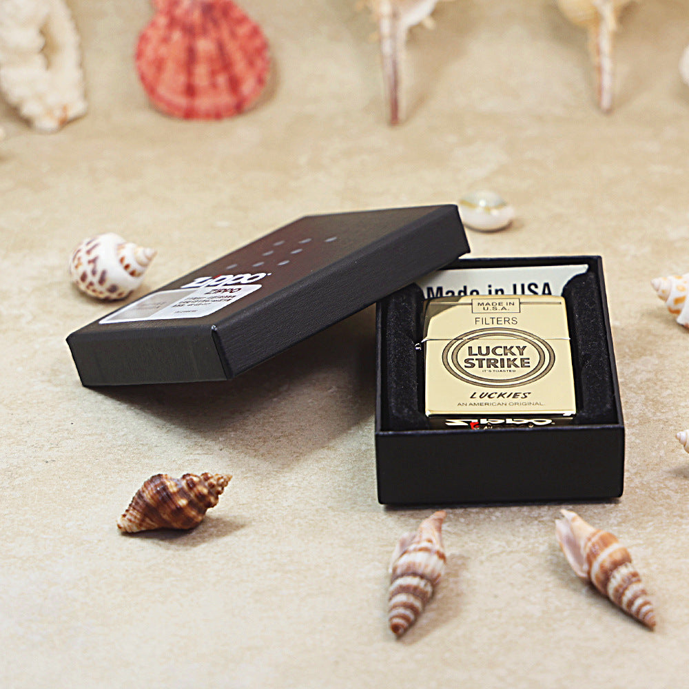 Zippo Premium Shine Bronze Lucky Strike Filters - CC97