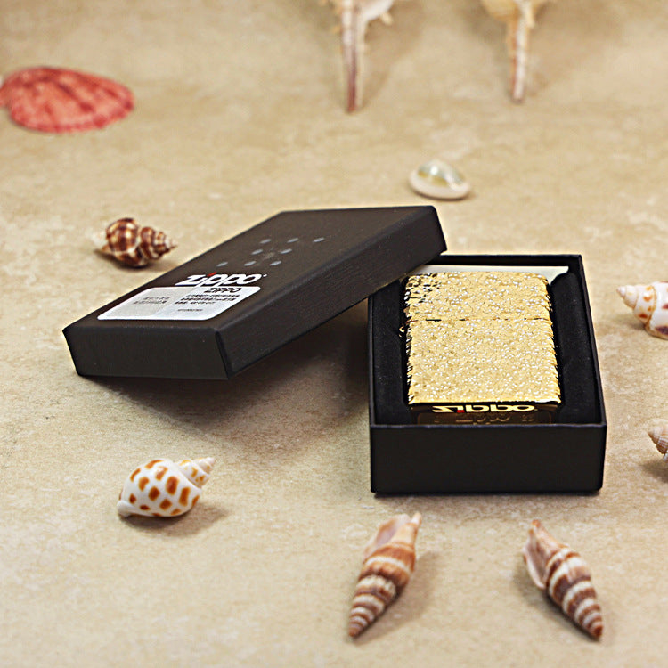 Zippo High Polish Gold Crushed Ice Texture Case - CM43