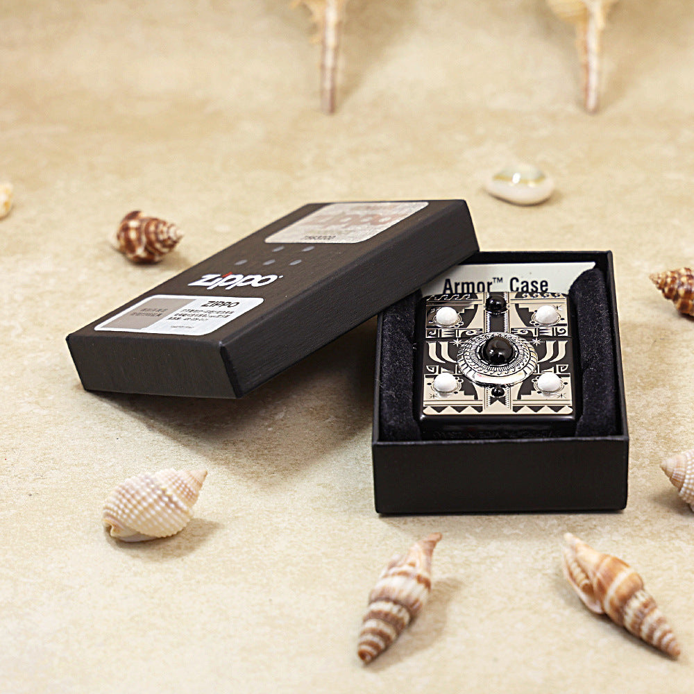 Zippo Indian Eagle (Black Lacquer & White Turquoise) - JP30