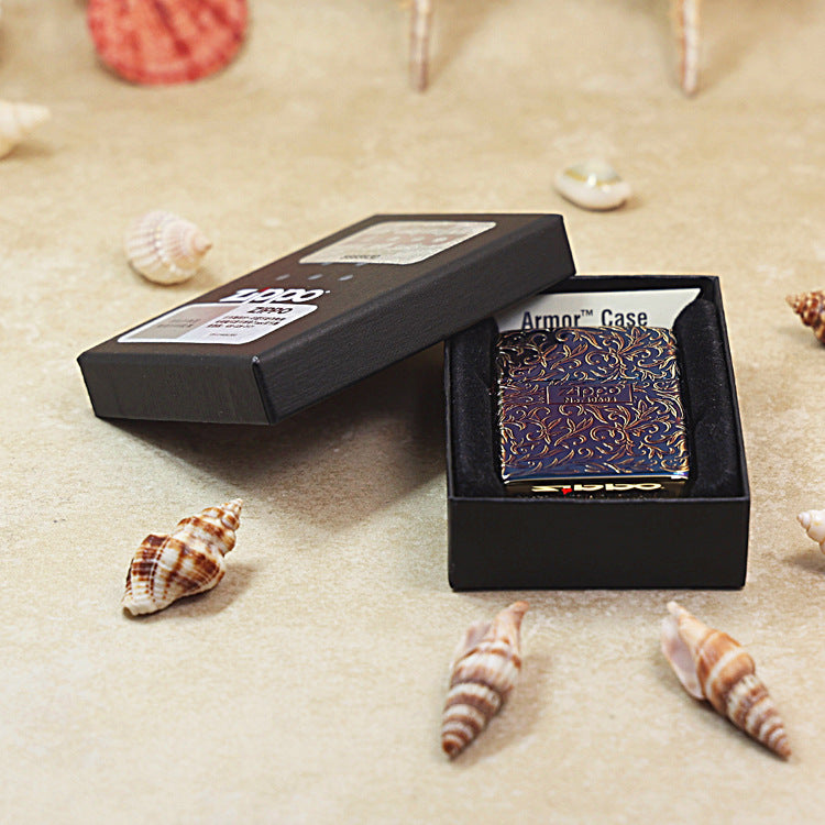 Zippo Limited Edition Antique Gold 'Z' Floral Design - JP02