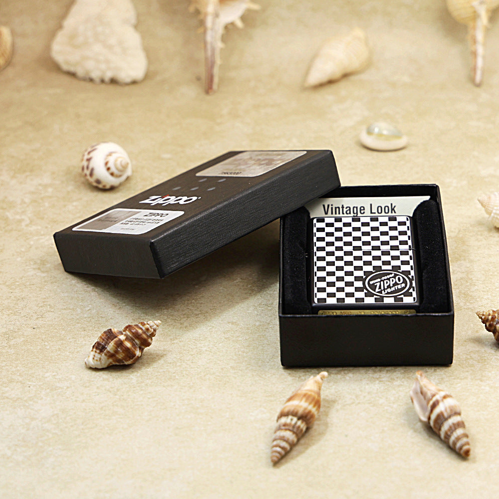 Zippo Retro Flat Top Black & White Checkerboard Edition - KR13