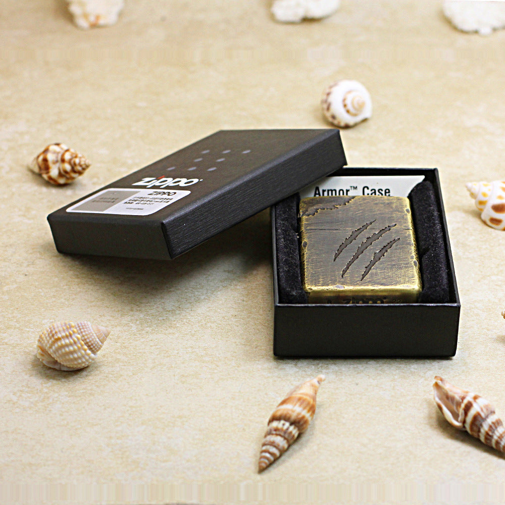 Zippo Rustic Brass Deep Carved Claw Marks - CC114