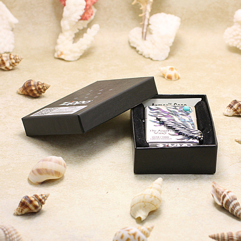 Zippo Silver-plated Shell Angel Wings Limited Edition - JP64