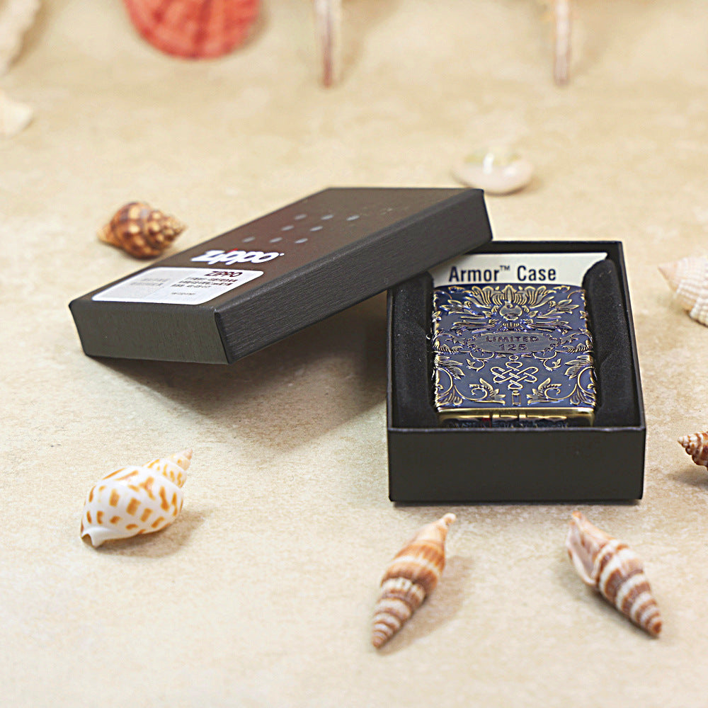 Zippo Smoked Blue Ruyi Peony Limited Edition - CC54