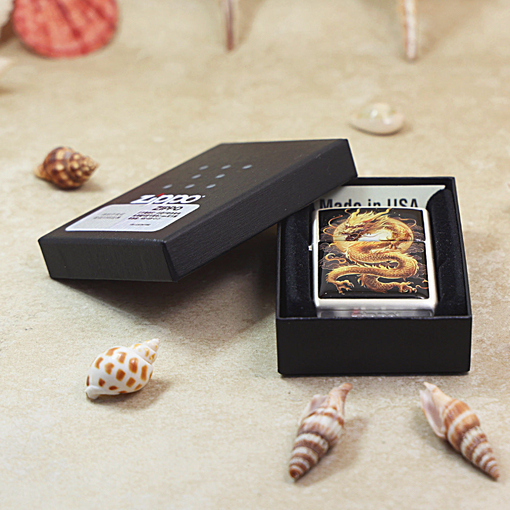 Zippo Smoked Chrome 'Flying Dragon In The Sky' - DS127