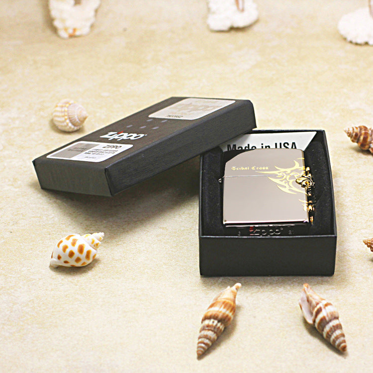 Zippo Tribal Crucifix Obsidian Ice - KR03