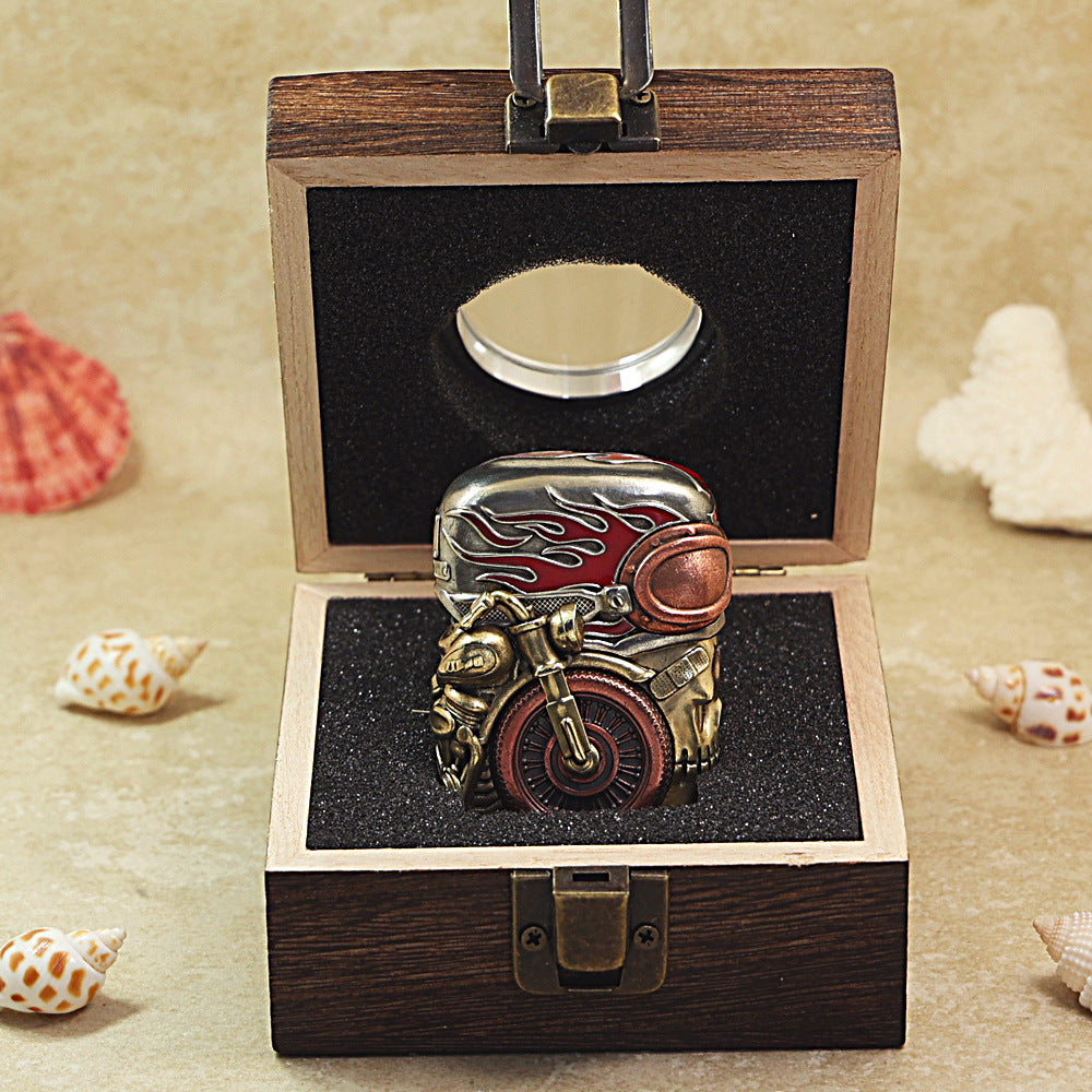 Zippo Antique Brass Fearless Knight Biker Shell Case - CM58