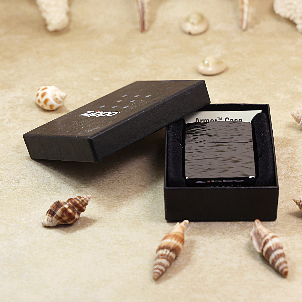 Zippo Heavy-duty Premium Shine Obsidian Titanium Rippled Wave - JP76