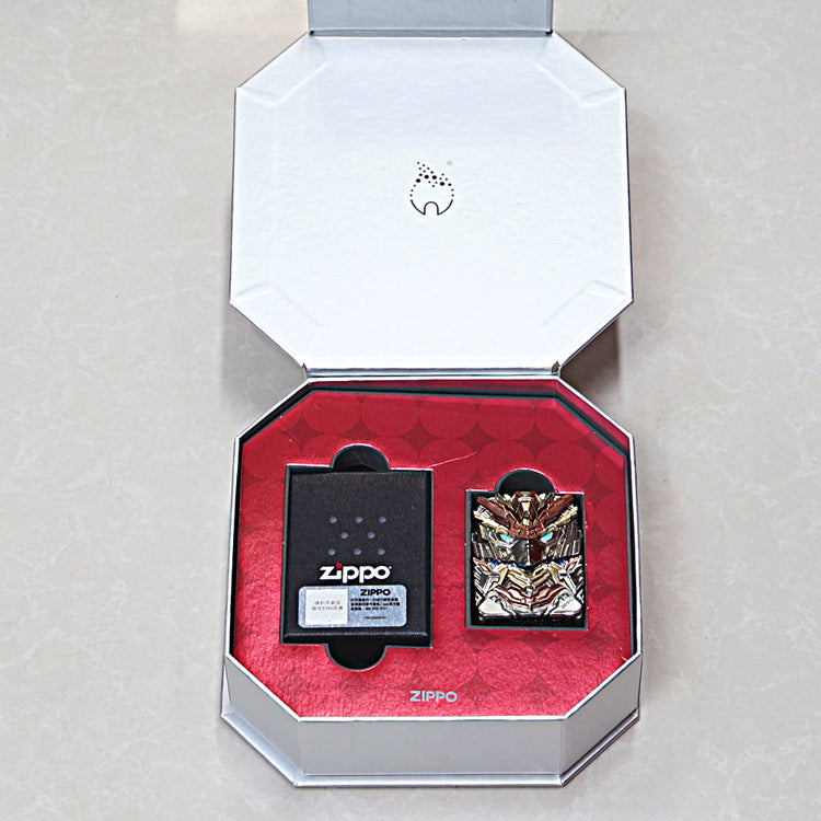 Zippo Satin Chrome Thunder Mecha Armor Shell Case - CM59
