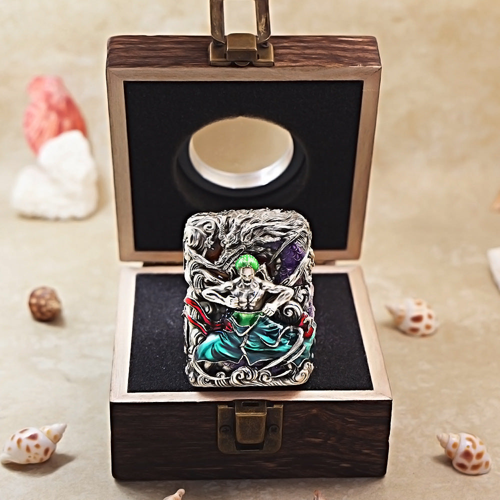 Zippo Smoked Steel Zoro Flying Serpent In The Sky Medallion - CM79