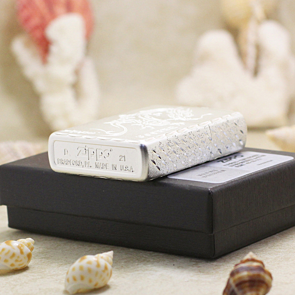 Zippo High Polish Chrome Engraved Dragon - DS152