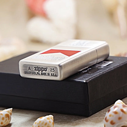 Antique Silver Marlboro Slim Lighter – Double-Sided Edition - MC01