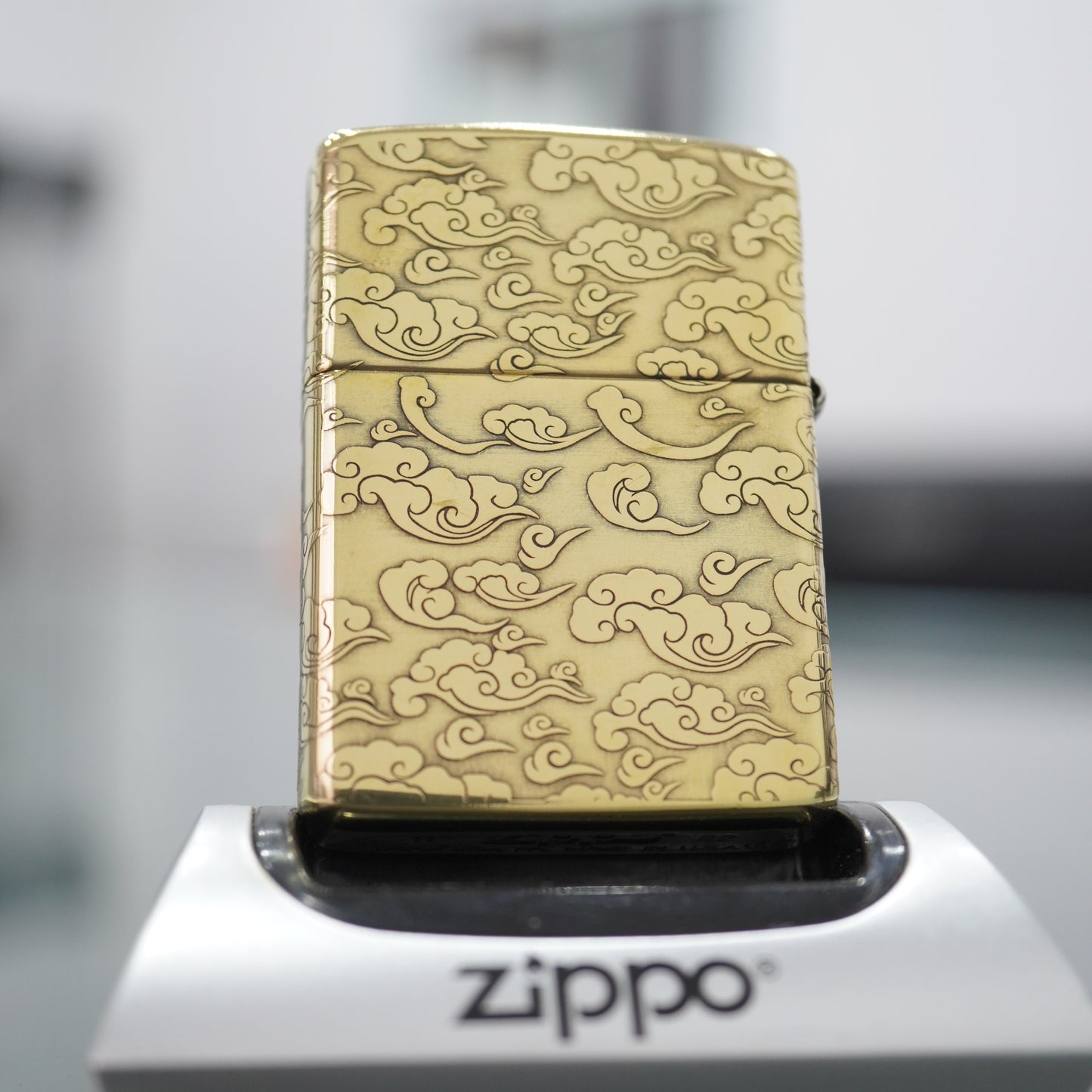 Zippo Engraved Dragon Solid Brass Armor Deep Carved 5-Sided -CC165