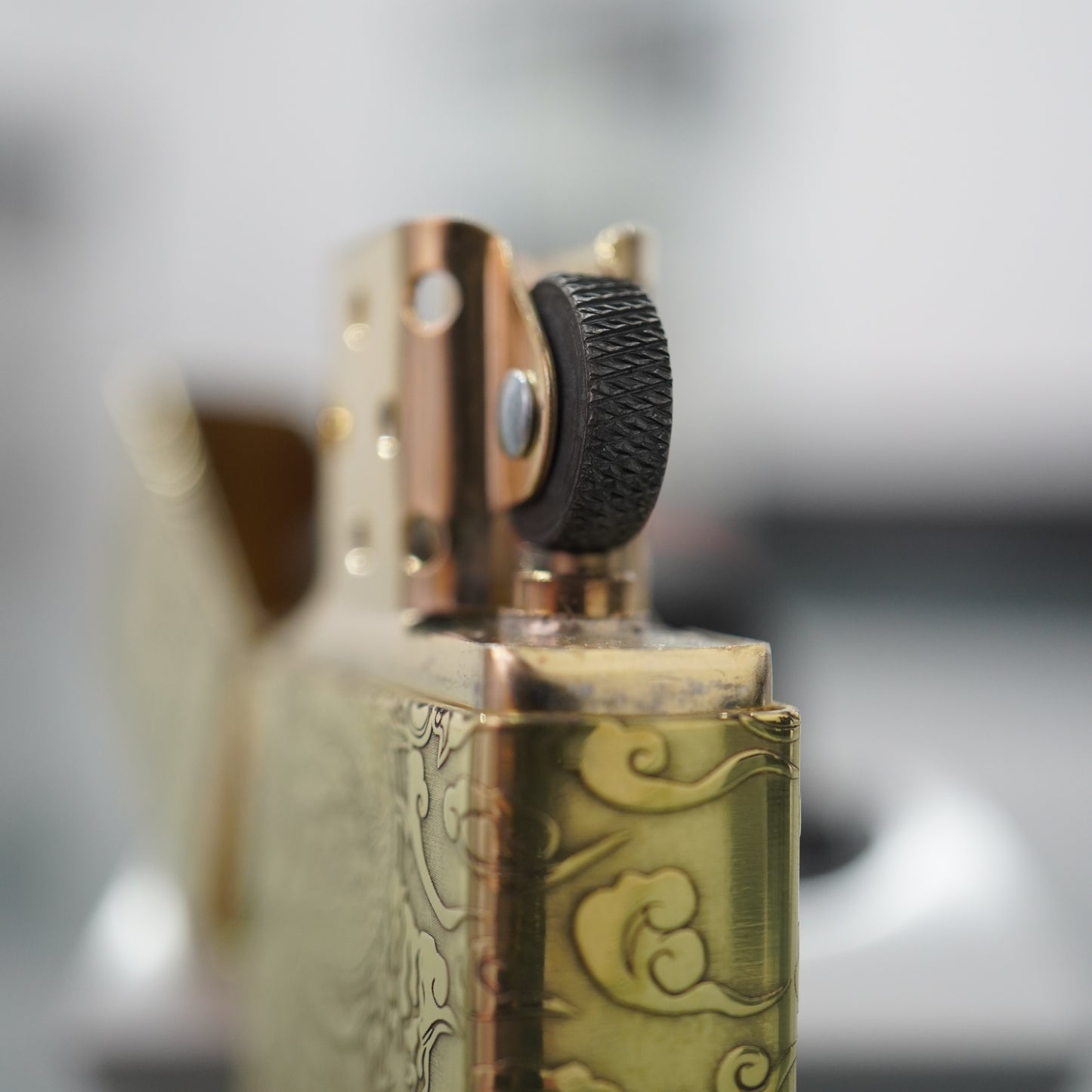 Zippo Engraved Dragon Solid Brass Armor Deep Carved 5-Sided -CC165