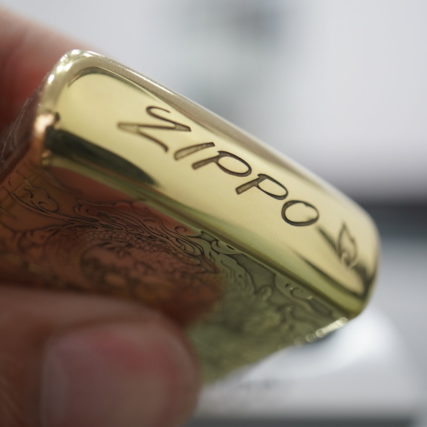 Zippo Engraved Dragon Solid Brass Armor Deep Carved 5-Sided -CC165