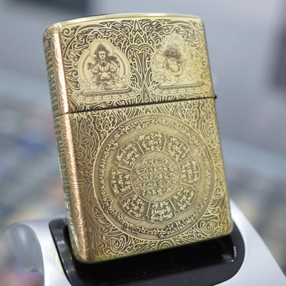 Zippo Armor Antique Brass Nine Palaces Eight Trigrams - CC100