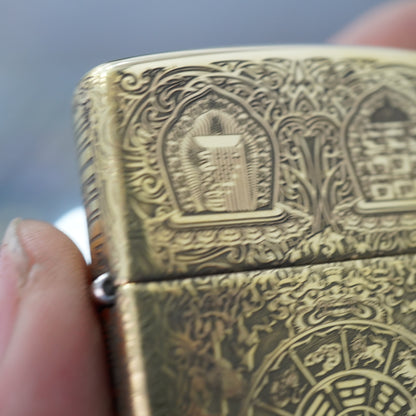 Zippo Armor Antique Brass Nine Palaces Eight Trigrams - CC100