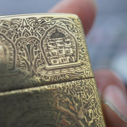 Zippo Armor Antique Brass Nine Palaces Eight Trigrams - CC100