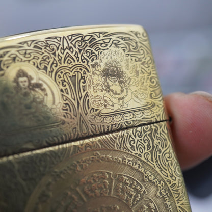 Zippo Armor Antique Brass Nine Palaces Eight Trigrams - CC100