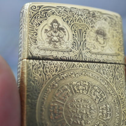 Zippo Armor Antique Brass Nine Palaces Eight Trigrams - CC100