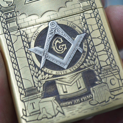 Zippo Armor Antique Brass 'Masonic All-Seeing Eye' - CC11