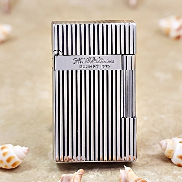 Karl Wieden Vertical Stripe Silver Lighter - KW-T02K