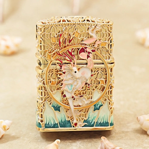 Zippo Gold-Plated Exquisite 'Deer of Luck' 205-DS368