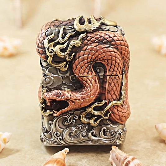 Zippo Brass-Plated 3D Relief Snake Sculpture 205-DS364