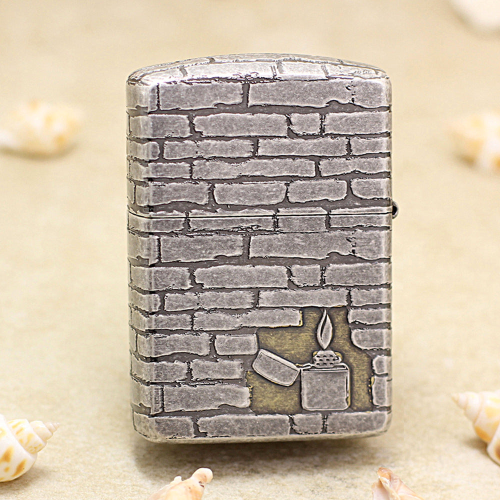 Zippo Armor Two-Tone Antique Silver Lighter – 5-Generation Bottom Stamp Edition 162-DS260